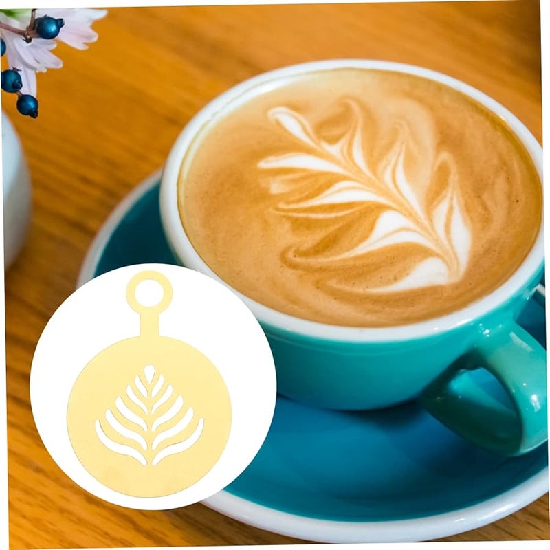 4Pcs Stainless Steel Coffee Stencils Easy Clean Latte Cappuccino Decorating Templates - Image 3